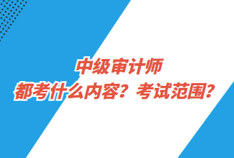 中級(jí)審計(jì)師都考什么內(nèi)容？考試范圍？