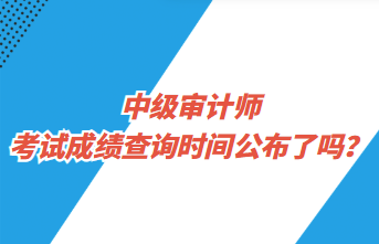 中級(jí)審計(jì)師考試成績(jī)查詢時(shí)間公布了嗎？