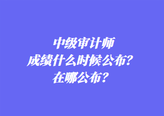 中級審計師成績什么時候公布？在哪公布？