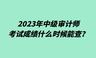 2023年中級(jí)審計(jì)師考試成績(jī)什么時(shí)候能查？