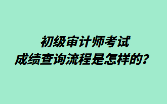 初級(jí)審計(jì)師考試成績(jī)查詢流程是怎樣的？