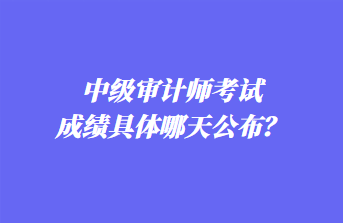 中級(jí)審計(jì)師考試成績(jī)具體哪天公布？