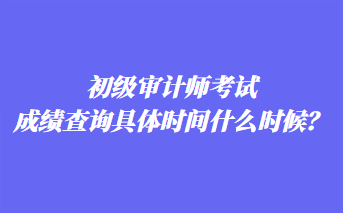 初級(jí)審計(jì)師考試成績(jī)查詢具體時(shí)間什么時(shí)候？