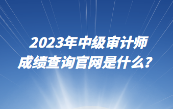 2023年中級(jí)審計(jì)師成績(jī)查詢官網(wǎng)是什么？