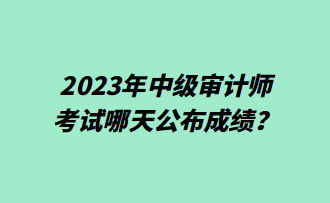 2023年中級審計師考試哪天公布成績？