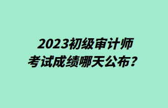 2023初級審計(jì)師考試成績哪天公布？