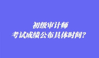 初級審計師考試成績公布具體時間？