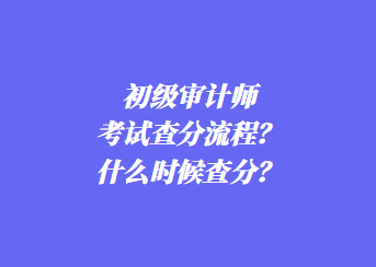 初級審計(jì)師考試查分流程？什么時(shí)候查分？