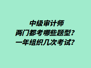 中級審計師兩門都考哪些題型？一年組織幾次考試？