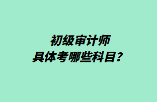 初級審計(jì)師具體考哪些科目？