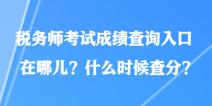 稅務(wù)師考試成績查詢?nèi)肟谠谀膬海渴裁磿r(shí)候查分？