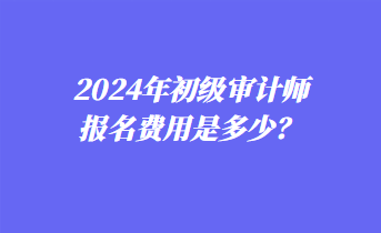 2024年初級審計師報名費(fèi)用是多少？