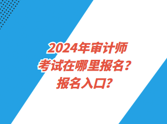 2024年審計師考試在哪里報名？報名入口？