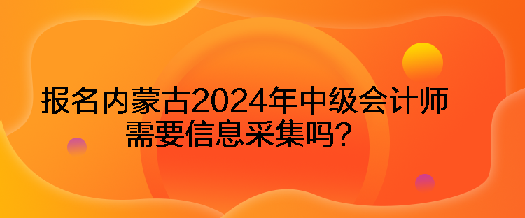 報名內(nèi)蒙古2024年中級會計師需要信息采集嗎？