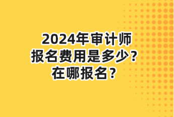 2024年審計(jì)師報(bào)名費(fèi)用是多少？在哪報(bào)名？