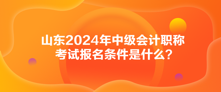 山東2024年中級會計(jì)職稱考試報(bào)名條件是什么？