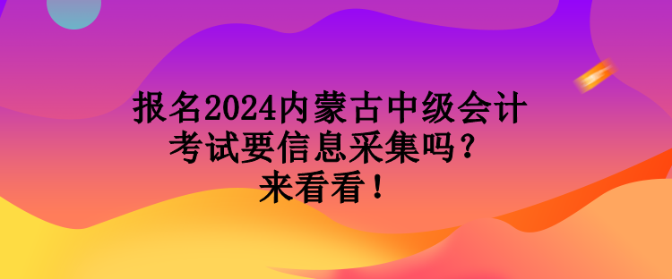 報(bào)名2024內(nèi)蒙古中級(jí)會(huì)計(jì)考試要信息采集嗎？來(lái)看看！