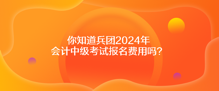 你知道兵團(tuán)2024年會(huì)計(jì)中級(jí)考試報(bào)名費(fèi)用嗎？