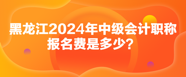 黑龍江2024年中級會計職稱報名費是多少？