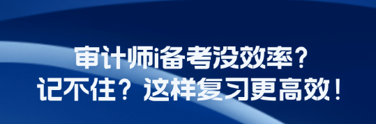 審計師i備考沒效率？記不住？這樣復(fù)習(xí)更高效！