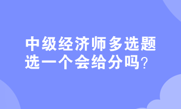 中級(jí)經(jīng)濟(jì)師多選題選一個(gè)會(huì)給分嗎？