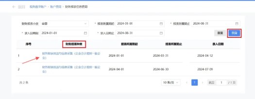 查詢財務(wù)報表信息